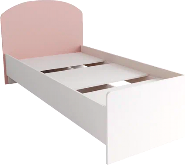Изображение товара Односпальная кровать ДСВ Лавис КРД 900.1 (белый/белый софт/роза)