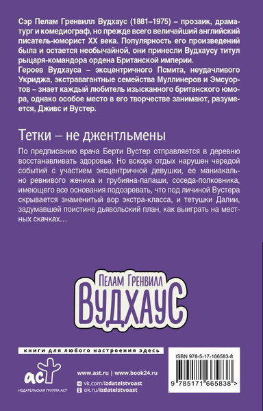 Изображение товара Книга АСТ Тетки - не джентльмены, мягкая обложка (Вудхаус Пелам)