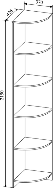 Изображение товара Угловое окончание для шкафа ДСВ СДУ 370.1 (белый)