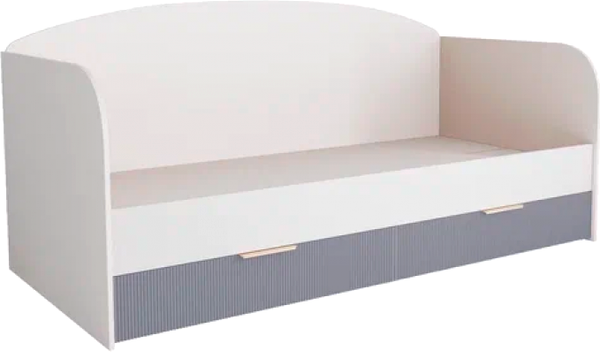 Изображение товара Односпальная кровать ДСВ Лавис ДКД 2000.1 (белый/белый софт/серый эмалит)