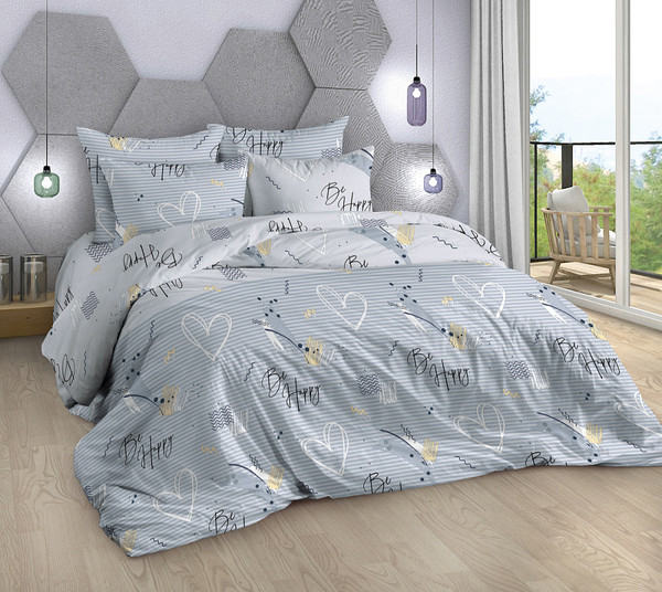 Изображение товара Комплект постельного белья Milanika Счастье Бязь 2сп с европростыней