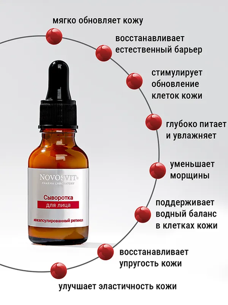 Изображение товара Сыворотка для лица Novosvit ретинол (25мл)