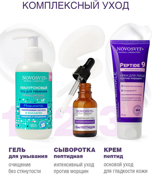 Изображение товара Крем для лица Novosvit Peptide 9 Омолаживающий против морщин (75мл)