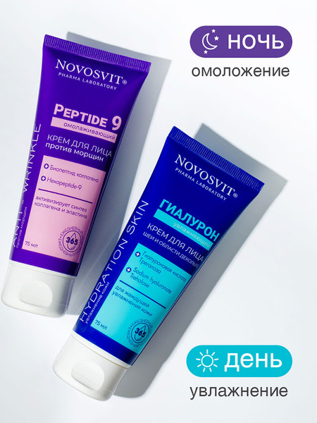 Изображение товара Крем для лица Novosvit Peptide 9 Омолаживающий против морщин (75мл)