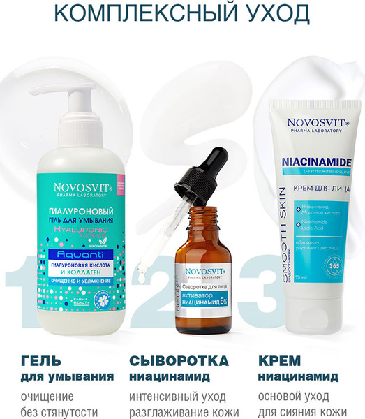 Изображение товара Крем для лица Novosvit Niacinamide Разглаживающий (75мл)