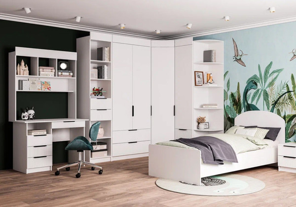 Изображение товара Шкаф-пенал ДСВ Лавис ШД 450.1 (белый/белый софт)