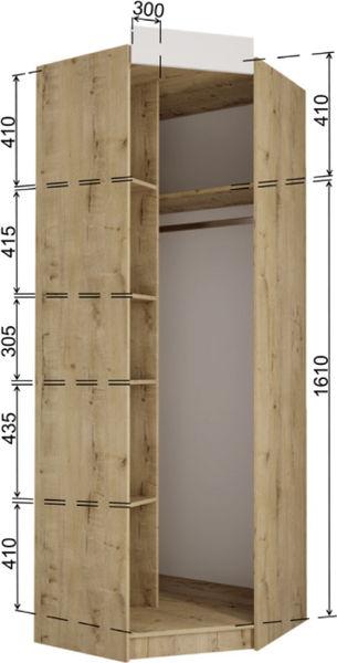 Изображение товара Шкаф ДСВ Лавис угловой ШДУ 765.1 (белый/белый софт)