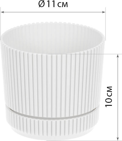 Изображение товара Вазон Idea Стрип М3245 (белый)