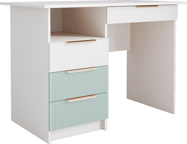 Изображение товара Письменный стол ДСВ Лавис СТД 1070.1 (белый/белый софт/зеленый софт)