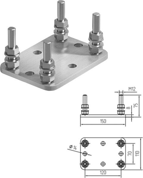 Изображение товара Площадка регулировочная для ворот Alutech SGN.01.200