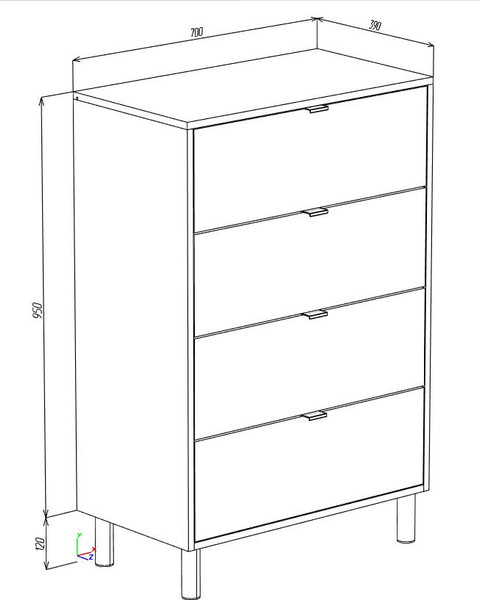 Изображение товара Комод Eligard Mone 4S (дуб вотан)