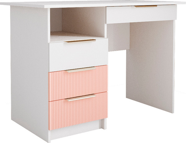 Изображение товара Письменный стол ДСВ Лавис СТД 1070.1 (белый/белый софт/персик софт)