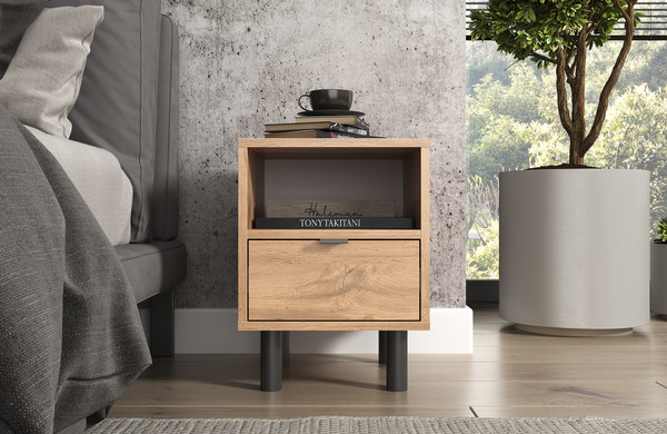 Изображение товара Прикроватная тумба Eligard Mone 1S1N (дуб вотан)