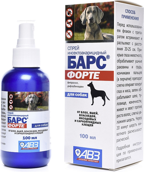 Изображение товара Спрей от блох Агроветзащита Барс Форте для собак (100мл)