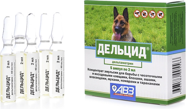 Изображение товара Капли от блох Агроветзащита Дельцид для собак (5 ампул)