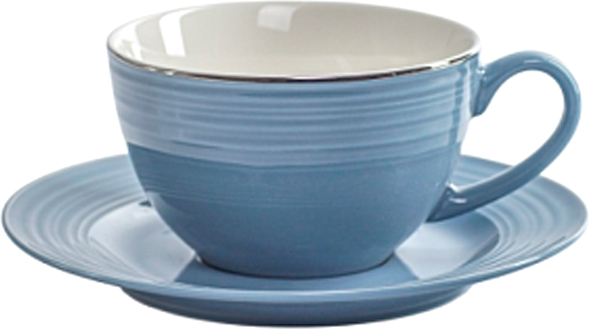 Изображение товара Чашка с блюдцем Fioretta Fiesta TDS715 (дымчато-голубой)