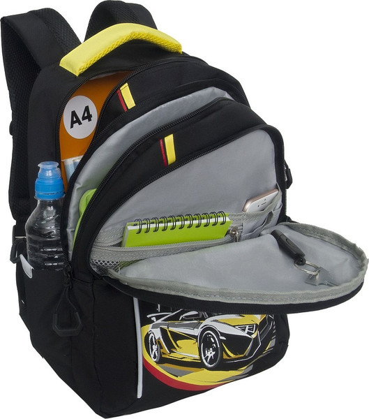 Изображение товара Школьный рюкзак Grizzly RB-552-2 (черный/желтый)