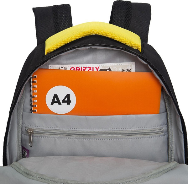 Изображение товара Школьный рюкзак Grizzly RB-552-2 (черный/желтый)