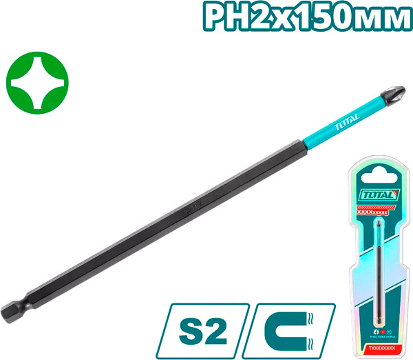 Изображение товара Бита TOTAL PH2 150мм / TACIM71PH2150
