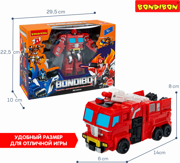 Изображение товара Робот-трансформер Bondibon Bondibot Пожарная машина / ВВ6536