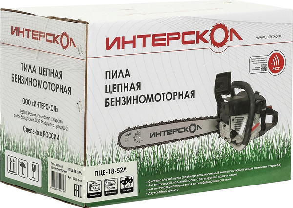 Изображение товара Бензопила цепная Интерскол ПЦБ -18/52Л (845.0.0.40)