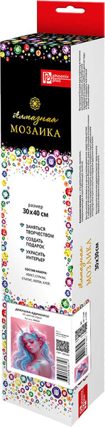 Изображение товара Набор алмазной вышивки Феникс+ Девушка-Единоро / 68620