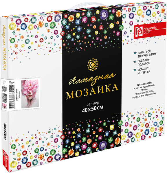 Изображение товара Набор алмазной вышивки Феникс+ Девушка-пион / 68648