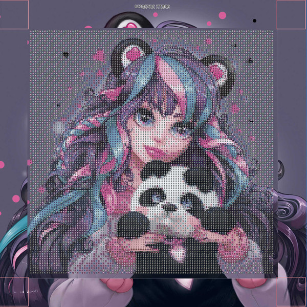 Изображение товара Набор алмазной вышивки Феникс+ Девушка с пандой / 68612