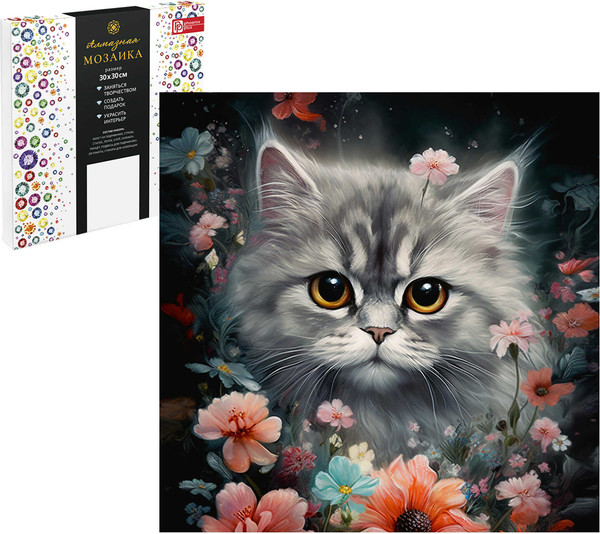 Изображение товара Набор алмазной вышивки Феникс+ Котик в ночном поле / 68614