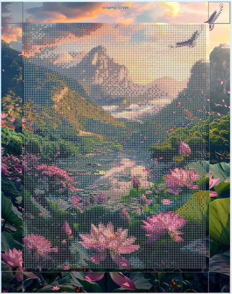 Изображение товара Набор алмазной вышивки Феникс+ Лотосы в горах / 68633