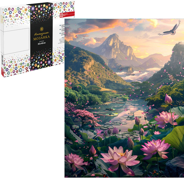 Изображение товара Набор алмазной вышивки Феникс+ Лотосы в горах / 68633