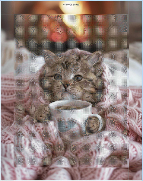 Изображение товара Набор алмазной вышивки Феникс+ Котенок в пледе / 68635