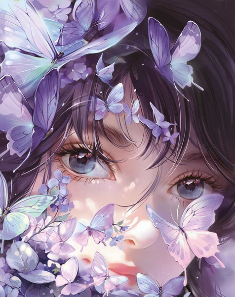 Изображение товара Набор алмазной вышивки Феникс+ Девушка с бабочками / 68647