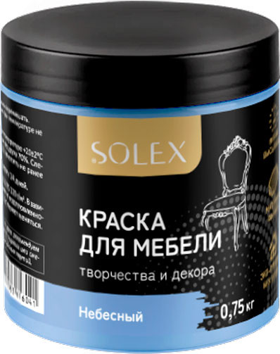 Изображение товара Краска Solex Для мебели (0.75кг, небесный)