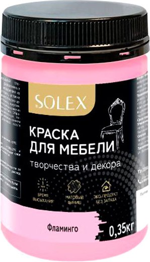 Изображение товара Краска Solex Для мебели (0.35кг, фламинго)
