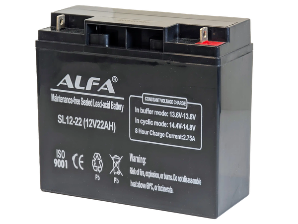 Изображение товара Аккумуляторная батарея ALFA battery SL12-22 (12V-22Ah)