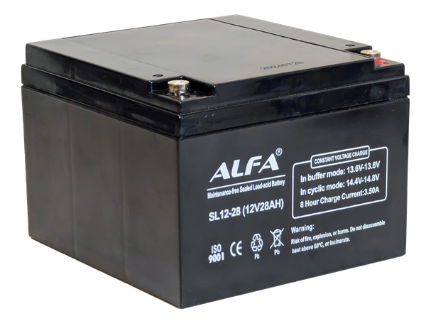 Изображение товара Аккумуляторная батарея ALFA battery SL12-28 (12V-28Ah)