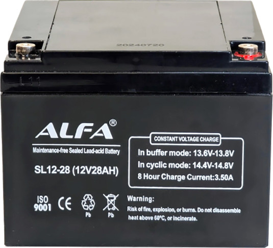 Изображение товара Аккумуляторная батарея ALFA battery SL12-28 (12V-28Ah)