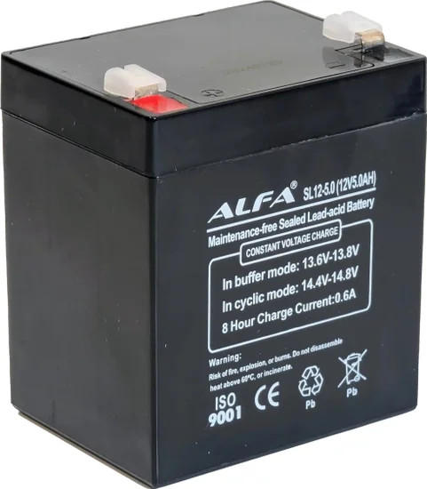 Изображение товара Аккумуляторная батарея ALFA battery SL12-5 (12V-5Ah)