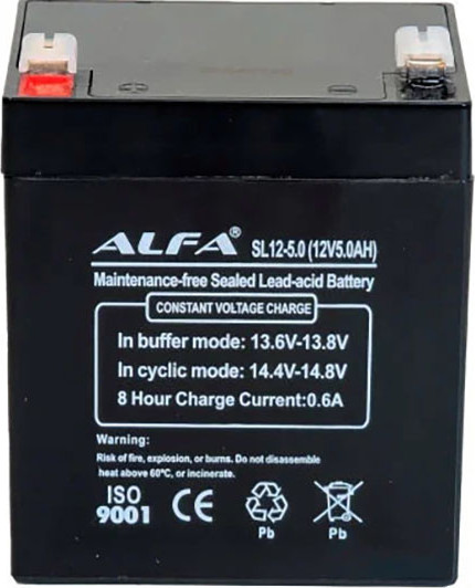 Изображение товара Аккумуляторная батарея ALFA battery SL12-5 (12V-5Ah)