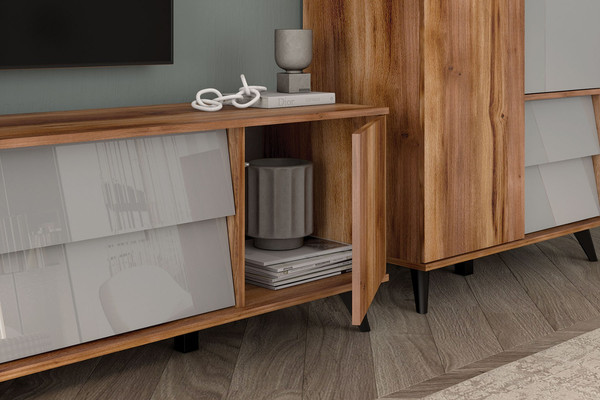 Изображение товара Тумба Stolline Онтарио под TV / 474.03 (дуб барокко/серый глянец)