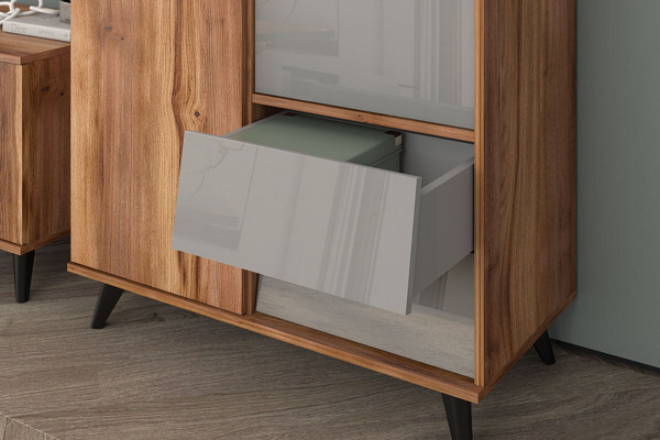 Изображение товара Тумба Stolline Онтарио 2 ящика / 474.05 (дуб барокко/серый глянец)