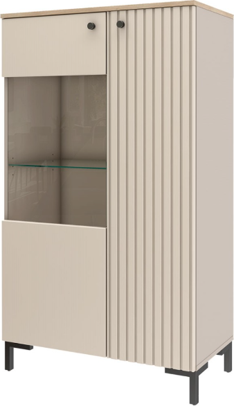 Изображение товара Шкаф с витриной Stolline Тоскана со стеклом / 535.09 (кашемир серый)