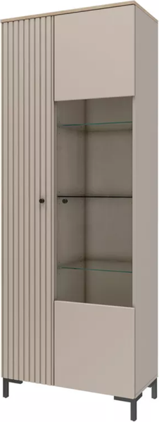 Изображение товара Шкаф с витриной Stolline Тоскана со стеклом / 535.10 (кашемир серый)