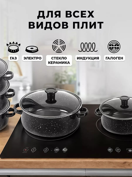Изображение товара Набор кастрюль Classmark Эмалированные (5шт, 0.6мм)