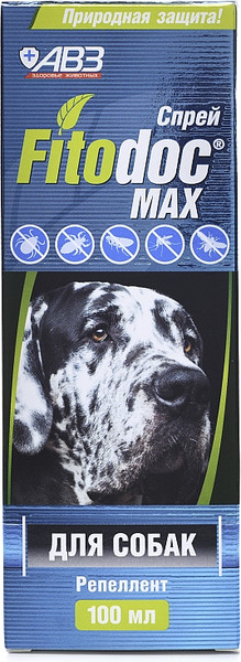 Изображение товара Спрей от блох Агроветзащита Fitodoс Max для собак (100мл)