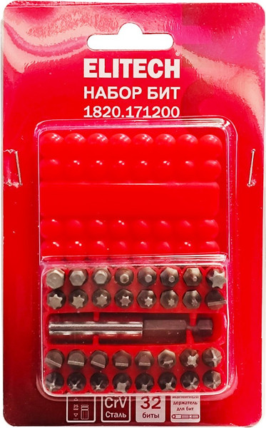 Изображение товара Набор бит Elitech 1820.171200 / 205069 (32шт)