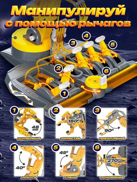 Изображение товара Научная игра PlayOkay Гидравлическая рука-манипулятор / 2023061700038