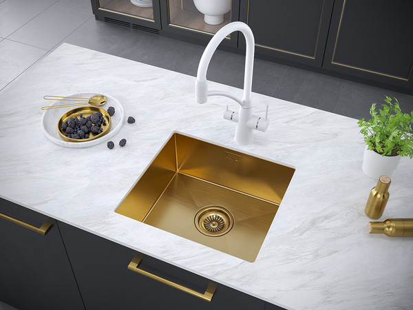 Изображение товара Мойка кухонная Paulmark Aller PM804844-BG (золото/брашированное золото)