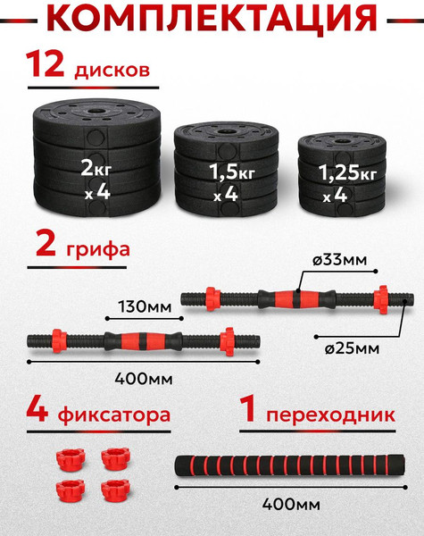 Изображение товара Набор гантелей разборных Classmark 2023073720079
